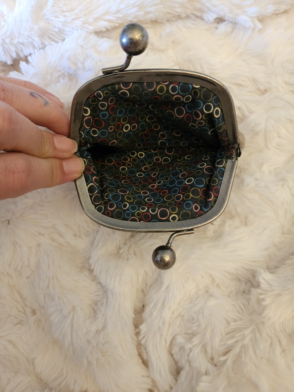 Fossil✨️Striped Suede Coin Purse - Picture 3 of 7
